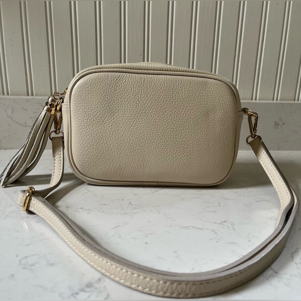Italian Pebbled Calf Leather Crossbody Bag